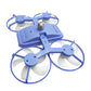Ventilatore a 3 velocità con attacco E27, modello drone, con luce e telecomando.