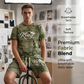 👕 Set T-Shirt e Pantaloncini da Uomo con Stampa Denim Finto 🧢