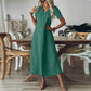 🔥-50% 👗 Abito lungo da donna con scollo a V, maniche corte, tessuto leggero e strutturato, taglio ampio e fluido
