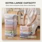 No-Pump Vacuum Storage Bags, Extra Large Space Saver, 3-Second Compression, Airtight Seal, 80% Space Saving, Durable PA+PE, for Clothes & Bedding
