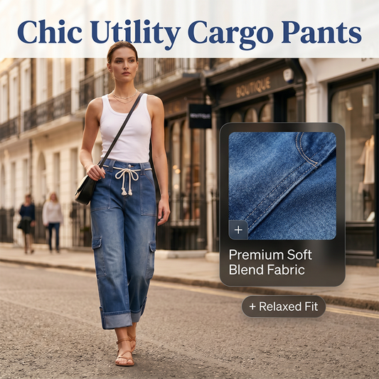 👖 2026 Sale — Over 37,000 Sold! 🎒 Women's Casual Wide Leg Cargo Pants – Utility Pockets & Drawstring Waist 🌿
