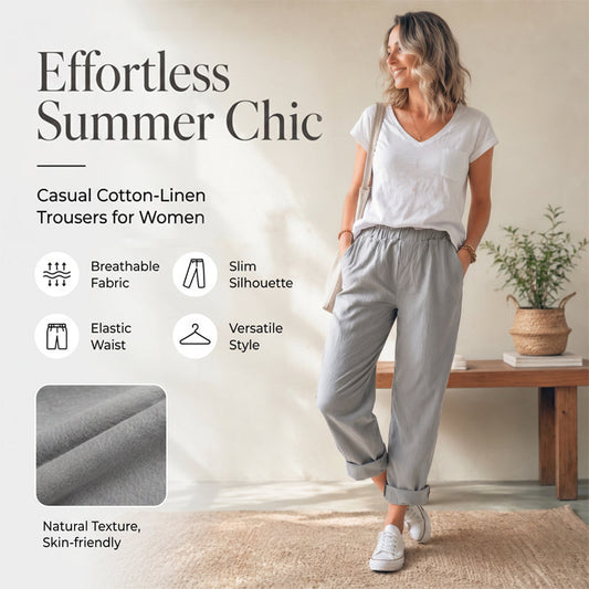 🔥Summer Bestseller🔥👖 Women's Breathable Cotton Pants for Everyday Comfort