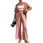 ✨New Arrival✨👖 2-Piece Set with Short Sleeve Top & Flowy Wide-Leg Pants – Perfect for Summer Days