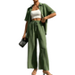 ✨New Arrival✨👖 2-Piece Set with Short Sleeve Top & Flowy Wide-Leg Pants – Perfect for Summer Days