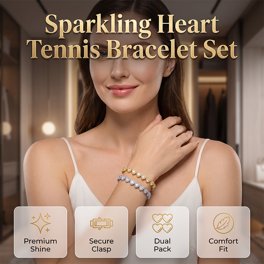 ✨ 50% OFF – Sparkling Heart Link Bracelet, Delicate & Shiny Tennis Style That Pairs Beautifully with Any Outfit