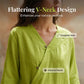 Trending Now✨ Flowy Asymmetrical Wrap Shirt – Breathable Fabric & Flattering V-Neck for All-Day Comfort