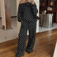 🔥Limited-Time Offer-Women's Off-Shoulder Polka Dot 2-Piece Set