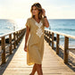 Women's Casual V Neck Printed Dress