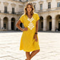 Women's Casual V Neck Printed Dress