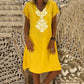 Women's Casual V Neck Printed Dress