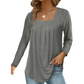 🌿 Cotton Elegant Pleated Square Neck Top
