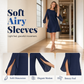 New Arrival✨🌸 Elegant Cape Sleeve Dress in Solid Colors – Breezy & Flattering for Any Occasion