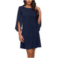 New Arrival✨🌸 Elegant Cape Sleeve Dress in Solid Colors – Breezy & Flattering for Any Occasion