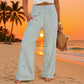 Women's Smocked Waist Striped Gingham Pants