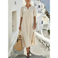 Women's Loose Fit V-Neck Dress with Side Slit