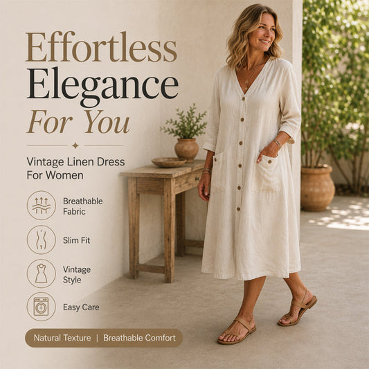 Women's Casual Button-Down Dress with Pockets
