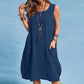 Women's Sleeveless Loose Dress with Pockets