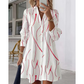 Women's Long Sleeve Printed Shirt Dress Casual Button Down Elegant Midi Dress