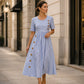 🎉 LIMITED TIME 50% OFF! 👗 Striped Relaxed Fit Dress – Coastal Breeze, Effortless Ease 🌊