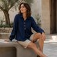 Women's Elegant Lapel Collar Button Top