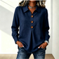 Women's Elegant Lapel Collar Button Top
