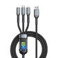 Buy 1 Get 1 Free! Transparent Luminous 3-in-1 Super Fast Charging Cable