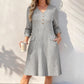 Women's V-Neck Vertical Stripe Knit Dress