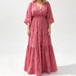 Women's Elegant V-Neck Printed Dress