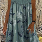 Women's Sleeveless Round Neck Printed Dress