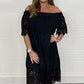 Lace Hollow Patchwork Strapless Dress For Women