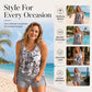 Women's Floral Print Tankini Two-Piece Swimsuit