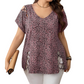 Women's Leopard Print Loose V-Neck T-Shirt