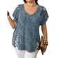 Women's Leopard Print Loose V-Neck T-Shirt