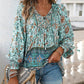 Women's Fashion Printed v-Neck Long Sleeve Shirt
