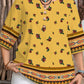 Women's Casual Button-Front V-Neck Top