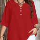 Women's Casual Button-Front V-Neck Top