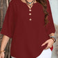 Women's Casual Button-Front V-Neck Top