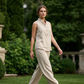 Women's Minimalist Sleeveless Top & Wide-Leg Pants Set