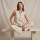 Women's Minimalist Sleeveless Top & Wide-Leg Pants Set
