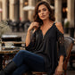 Women's Lace Cold Shoulder Top with Zipper