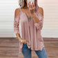 Women's Lace Cold Shoulder Top with Zipper