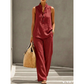 Women's Minimalist Sleeveless Top & Wide-Leg Pants Set