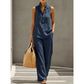 Women's Minimalist Sleeveless Top & Wide-Leg Pants Set