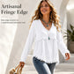 Women's Casual V-Neck Long Sleeve Top