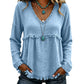Women's Casual V-Neck Long Sleeve Top