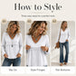 Women's Casual V-Neck Long Sleeve Top