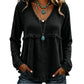 Women's Casual V-Neck Long Sleeve Top
