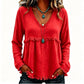 Women's Casual V-Neck Long Sleeve Top