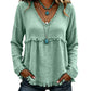 Women's Casual V-Neck Long Sleeve Top
