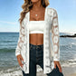Women's Long Sleeve Sunflower Lace Mesh Cardigan